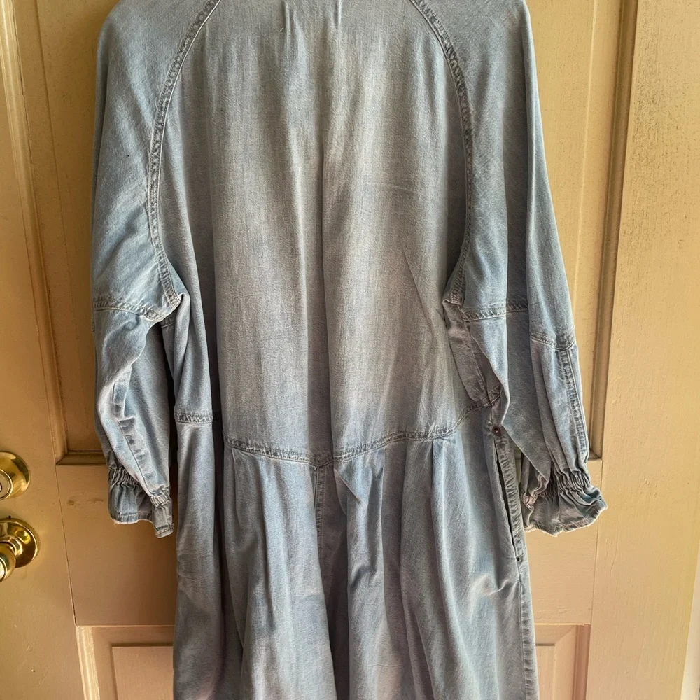 We The Free Free People Light Denim Mini Dress Size XL - Picture 5 of 5